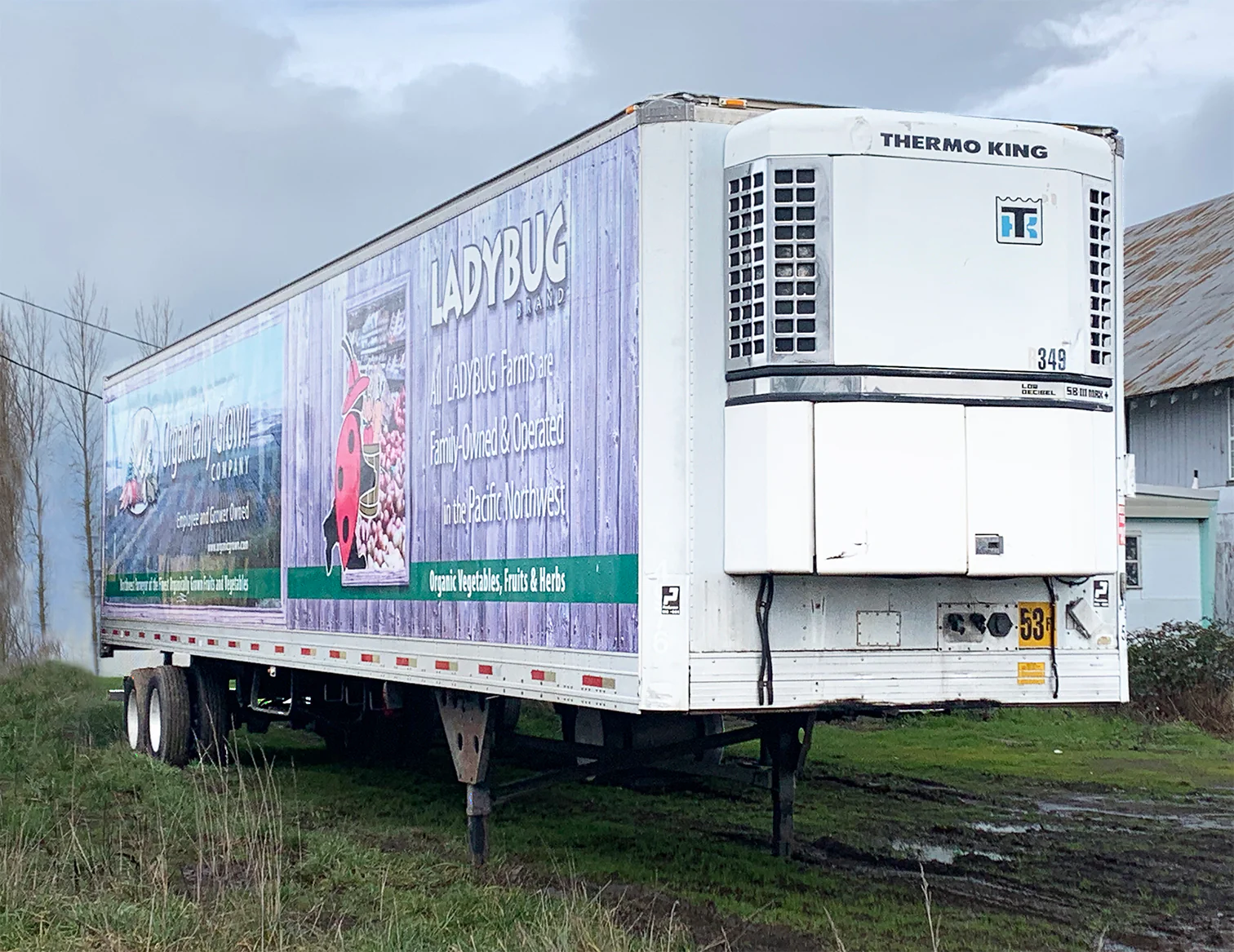 Old refrigerated trailer ready for removal