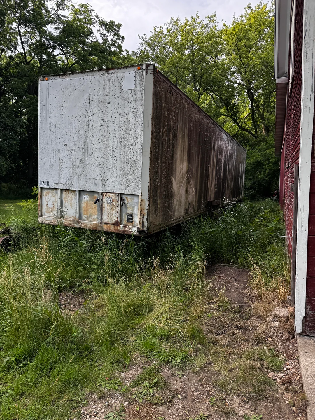 Old reefer trailer removal in BC